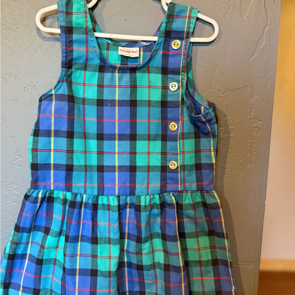 Plaid Sleeveless Kids Dress vintage